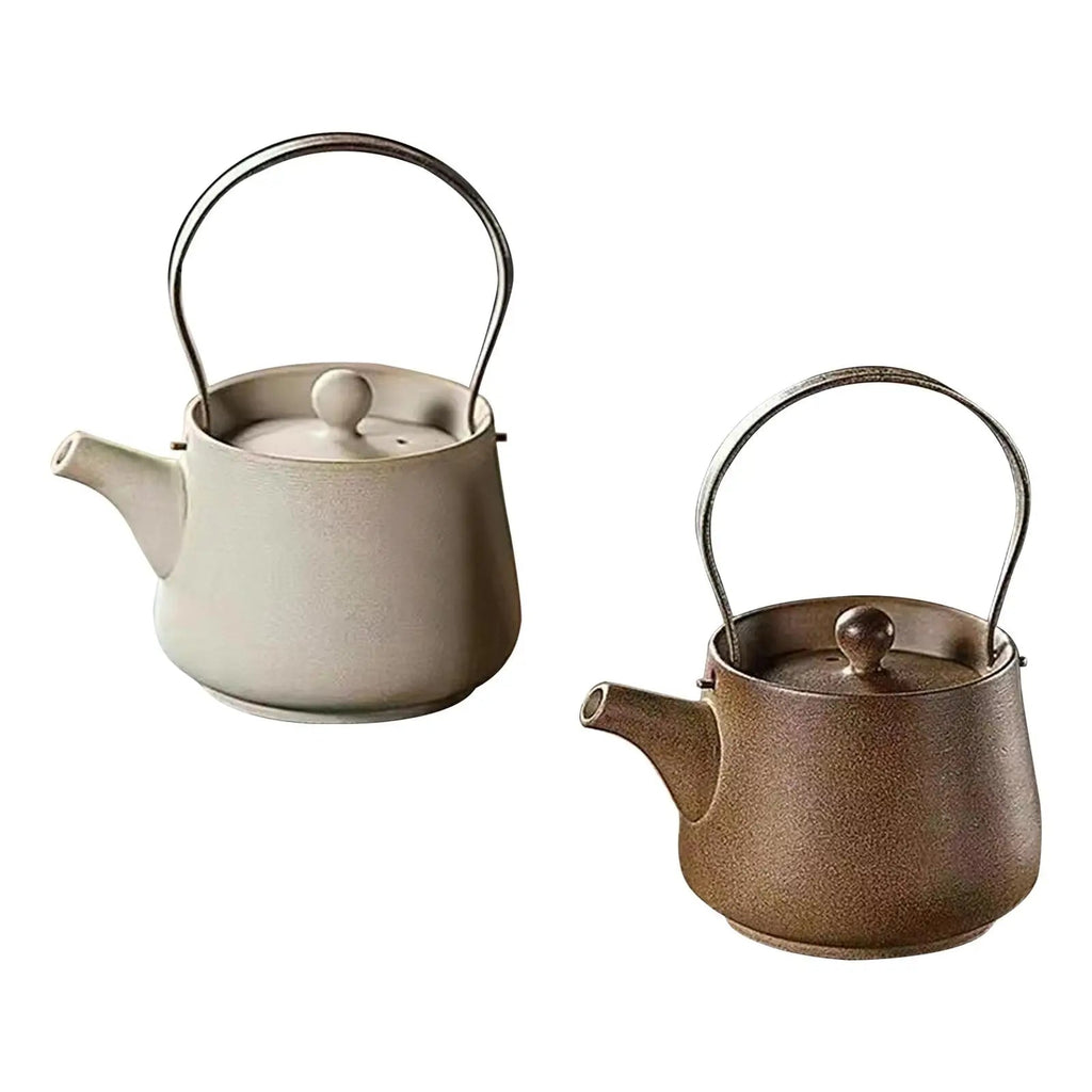 200ml Ceramic Teapot Farmhouse Tea Infuser Tea Maker Kettle for Boiling Hot Water for Camping Outdoor Home Picnic Kitchen - Cuisine Chez Nadine