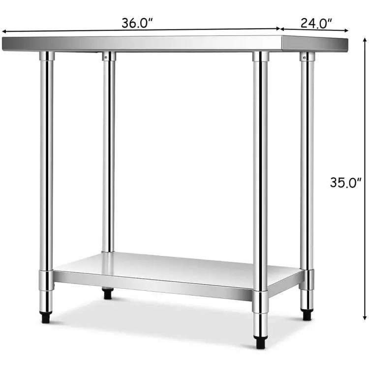 24 X 36 Inch Stainless Steel Commercial Kitchen Food Prep Table Commercial Kitchen Storage Product - Cuisine Chez Nadine