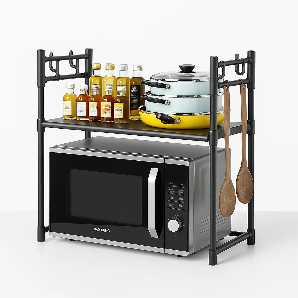 Égouttoir à Vaisselle Pliable 2 Niveaux avec Bac Égouttoir Amovible - Rangement Cuisine Noir