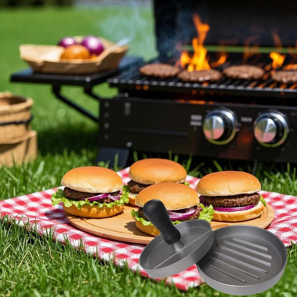 Presse à Hamburger en Aluminium - Outil pour Former des Galettes de Viande BBQ Grill