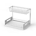 Organisateur Coulissant 2 Niveaux Sous-Évier - Rangement Métal Antirouille Cuisine Salle de Bain