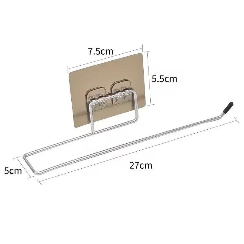1 porte-rouleau de papier essuie-tout adhésif pour la cuisine, porte-papier toilette, distributeur de mouchoirs en papier, accessoires de rangement pour armoire à serviettes