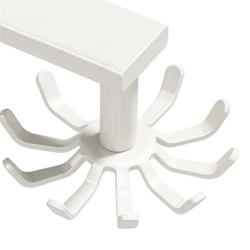Support Mural pour Ustensiles de Cuisine avec 10 Pinces Rotatives - Porte-Ustensiles Multifonctionnel