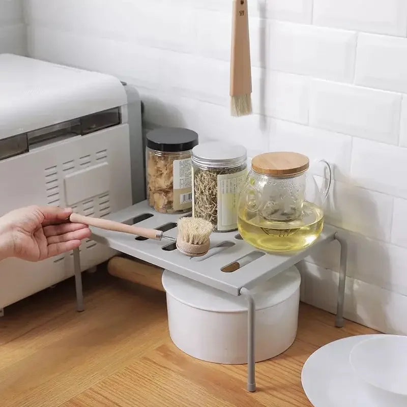 Étagère Pliante de Rangement pour Armoire Cuisine - Support Gain d'Espace Réutilisable Plastique