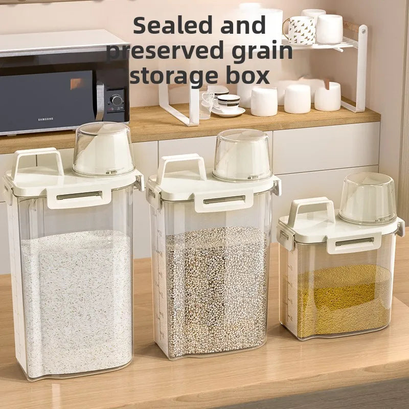 Boîte de stockage de grains et divers aliments de qualité alimentaire 1,75/2,5/3L, réservoir de stockage de riz, réservoir étanche, ustensile de cuisine neuf