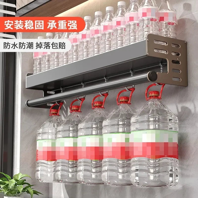 Support Mural pour Condiments 50cm - Étagère Multifonctionnelle avec Distributeur Huile Vinaigre Métal