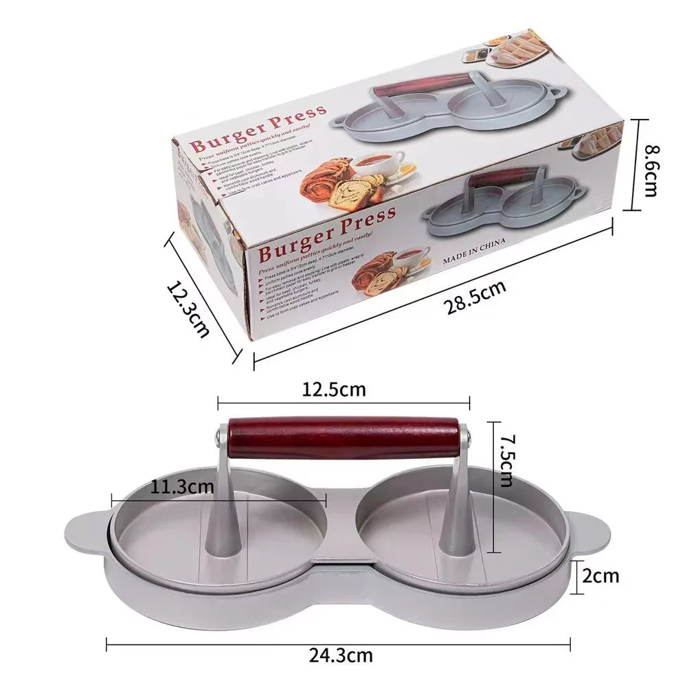 Presse à Hamburger en Aluminium - Outil pour Former des Galettes de Viande BBQ Grill
