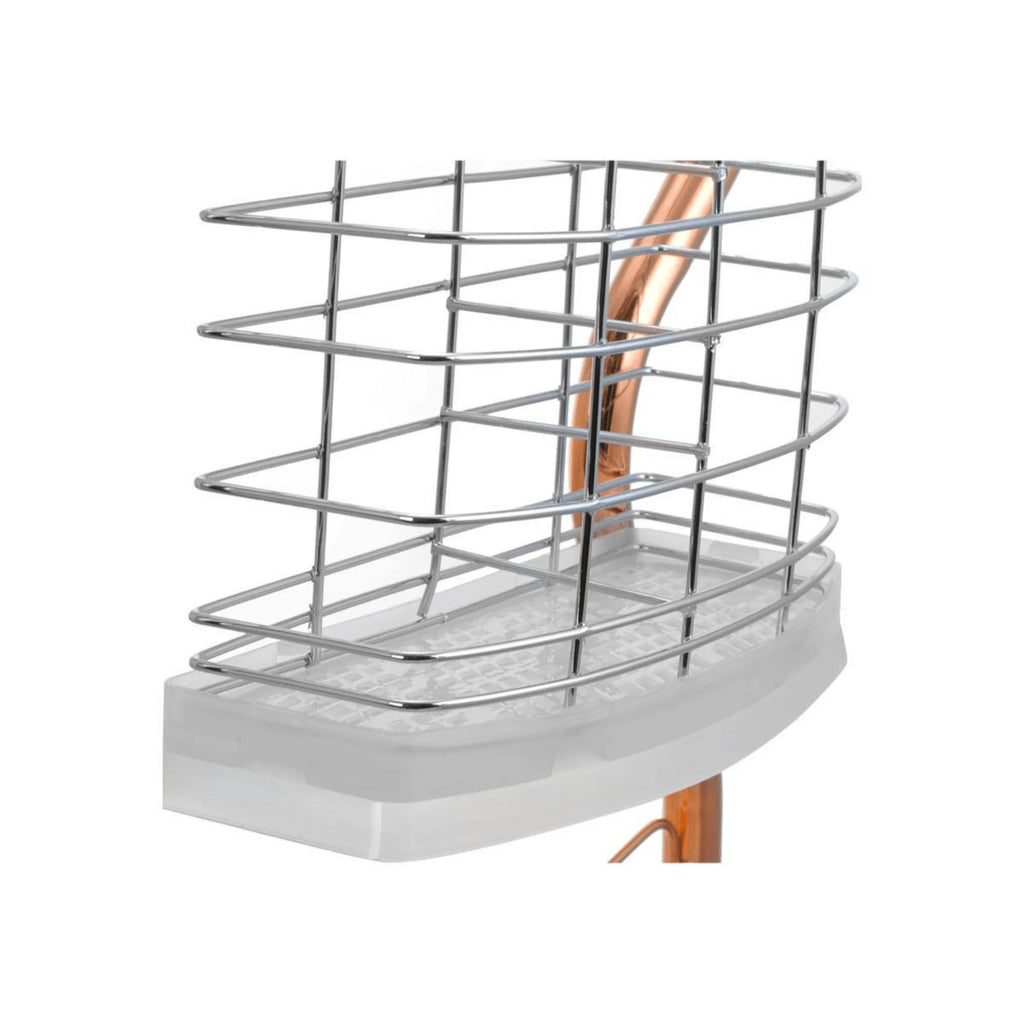 Égouttoir à vaisselle chromé en forme de R à 2 niveaux de 40 cm (16 pouces) pour le rangement de la cuisine
