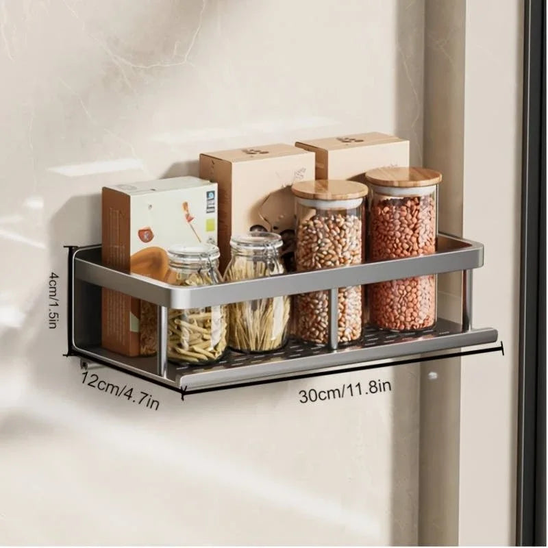 Étagère Murale Multifonctionnelle - Organisateur Rangement Cuisine Salle de Bain Électroplaqué