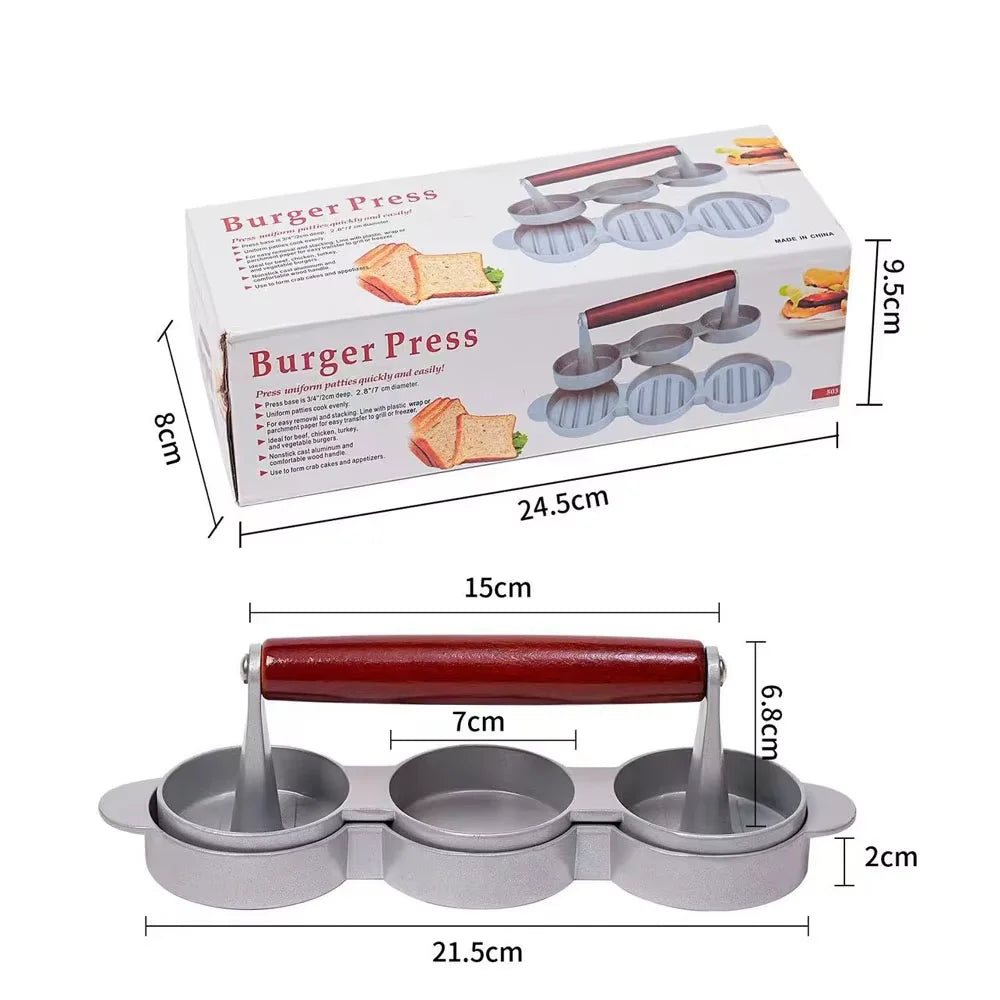 Presse à Hamburger en Aluminium - Outil pour Former des Galettes de Viande BBQ Grill
