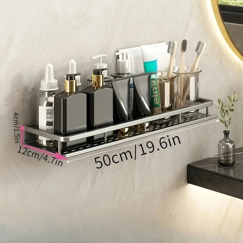 Étagère Murale Multifonctionnelle - Organisateur Rangement Cuisine Salle de Bain Électroplaqué