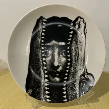 Assiette décorative en porcelaine 8 pouces - Vide-poche design pour bijoux et décoration murale