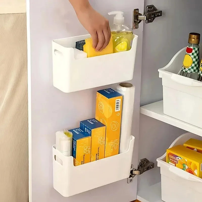 Boîte de Rangement Organisateur pour Placard Cuisine - Tiroir Vaisselle Épices ABS Blanc Grande Taille
