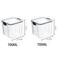 Ensemble de 2 Bocaux Hermétiques 700ml - Boîtes Rangement Aliments Plastique Transparent Elenxs Noir