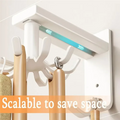 Support Mural pour Ustensiles de Cuisine avec 10 Pinces Rotatives - Porte-Ustensiles Multifonctionnel