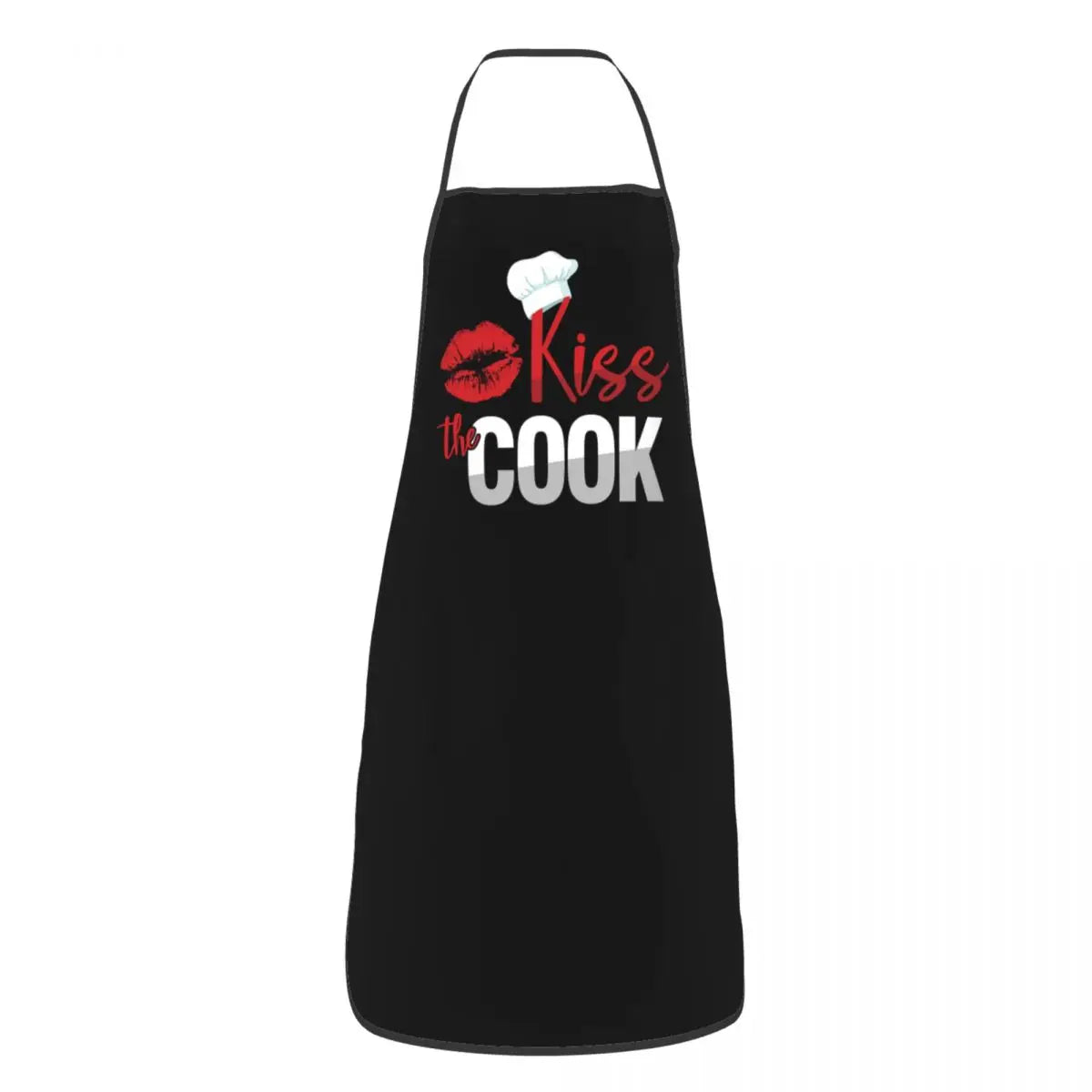 Tablier Rétro "Kiss The Cook" - Tablier de Cuisine Unisexe en Tissu Oxford