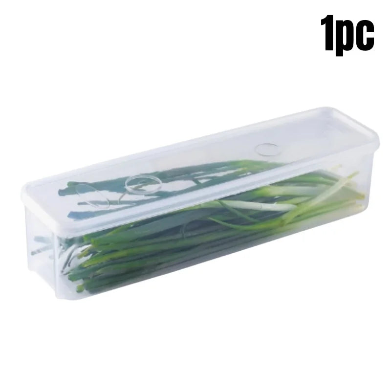 Boîtes de conservation pour réfrigérateur (1/2/4 pièces) avec couvercle, en plastique, pour conserver les aliments frais : oignons verts, coriandre, œufs, nouilles, etc.
