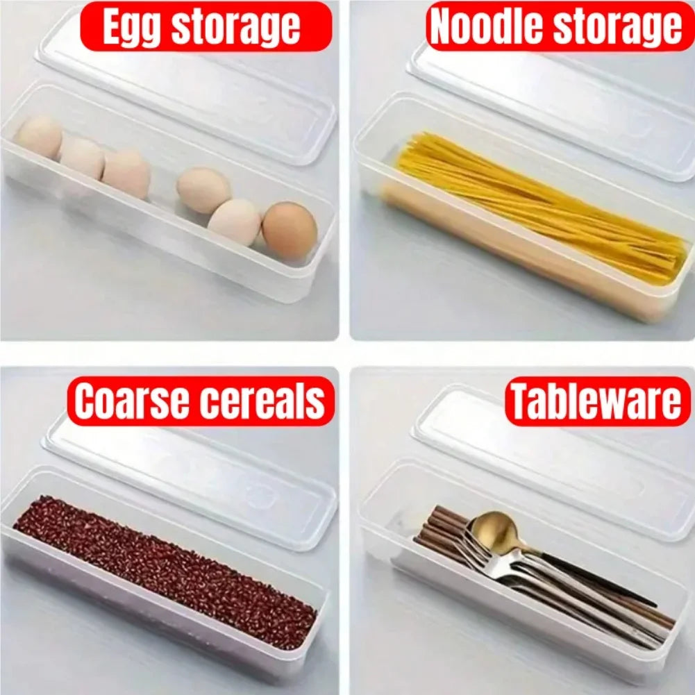 Boîtes de conservation pour réfrigérateur (1/2/4 pièces) avec couvercle, en plastique, pour conserver les aliments frais : oignons verts, coriandre, œufs, nouilles, etc.
