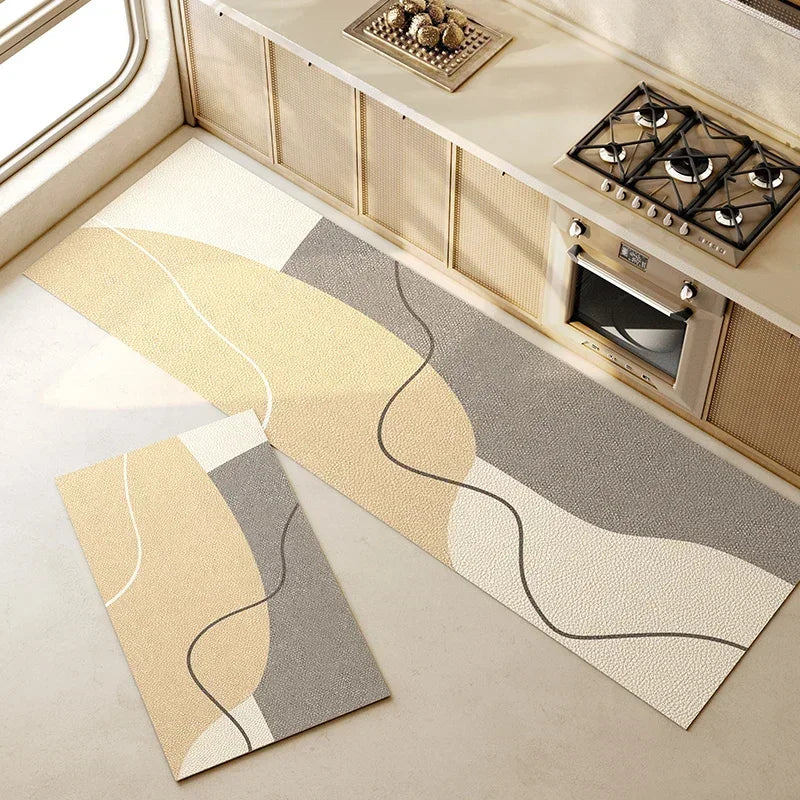 Tapis de Cuisine PVC Effet Cuir Grande Taille - Tapis Imperméable Résistant à l'Huile 180x280cm