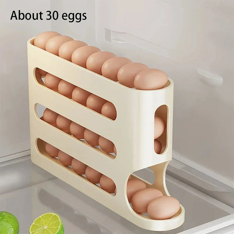 Dispositif de stockage automatique des œufs Boîte de rangement pour réfrigérateur domestique Boîte à œufs Peut contenir 30 œufs Support à œufs de haute qualité Cuisine