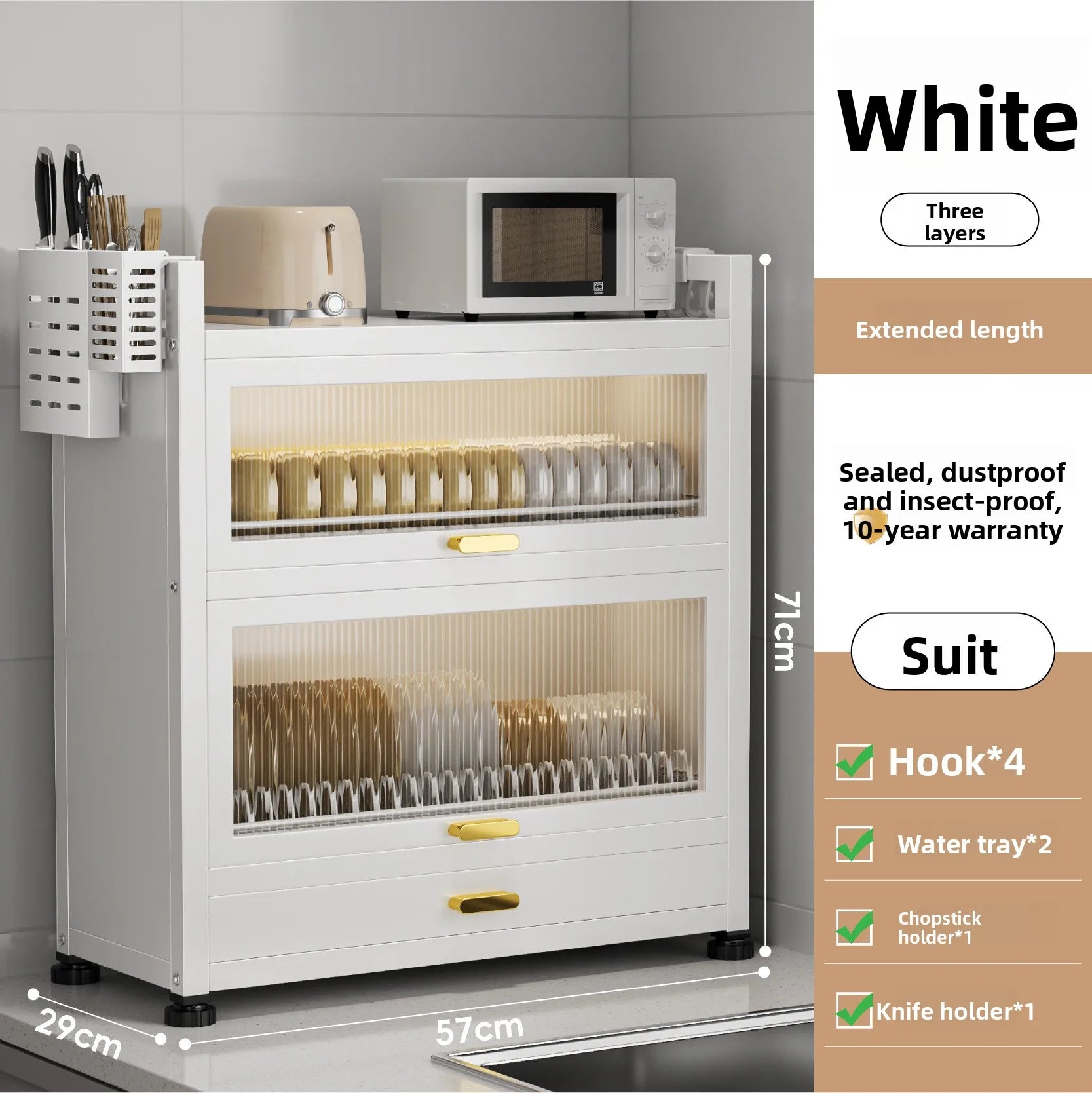 Boîte de rangement de cuisine avec porte, égouttoir à vaisselle anti-poussière, à poser sur le plan de travail, porte-baguettes, porte-assiettes, égouttoir à vaisselle