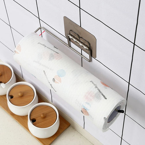 1 porte-rouleau de papier essuie-tout adhésif pour la cuisine, porte-papier toilette, distributeur de mouchoirs en papier, accessoires de rangement pour armoire à serviettes
