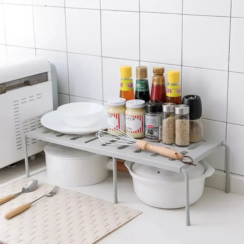 Étagère Pliante de Rangement pour Armoire Cuisine - Support Gain d'Espace Réutilisable Plastique
