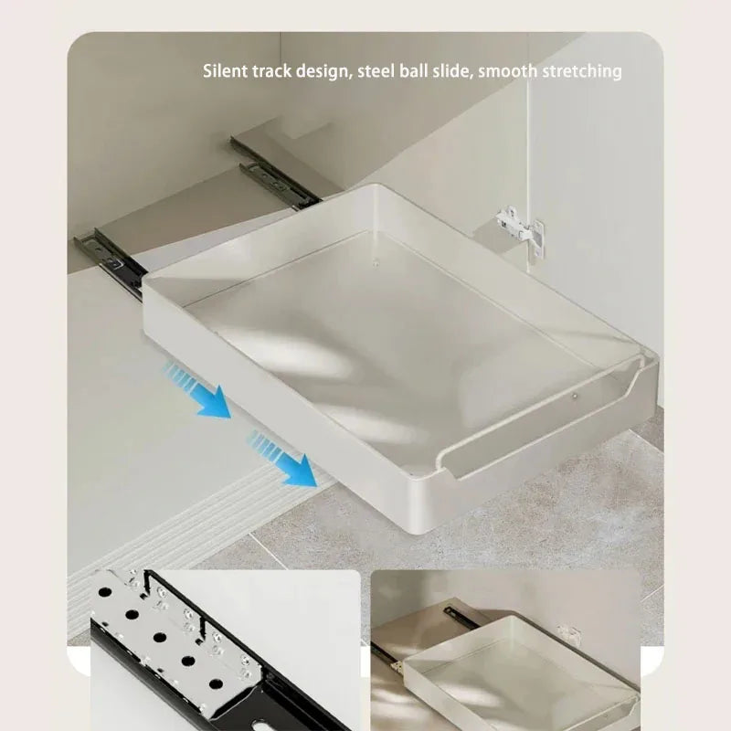 Tiroir Coulissant Extractible pour Placard de Cuisine – Étagère À Épices avec Rails, 20 Formats