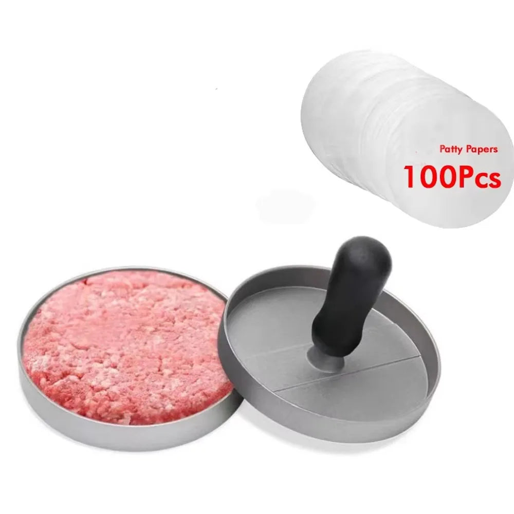 Presse à Hamburger en Aluminium - Outil pour Former des Galettes de Viande BBQ Grill