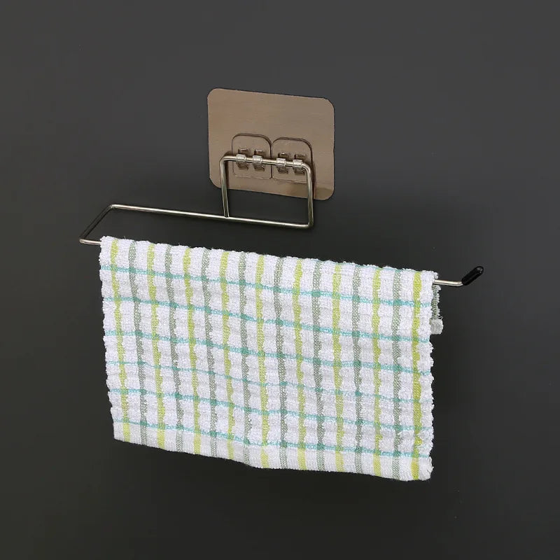 1 porte-rouleau de papier essuie-tout adhésif pour la cuisine, porte-papier toilette, distributeur de mouchoirs en papier, accessoires de rangement pour armoire à serviettes