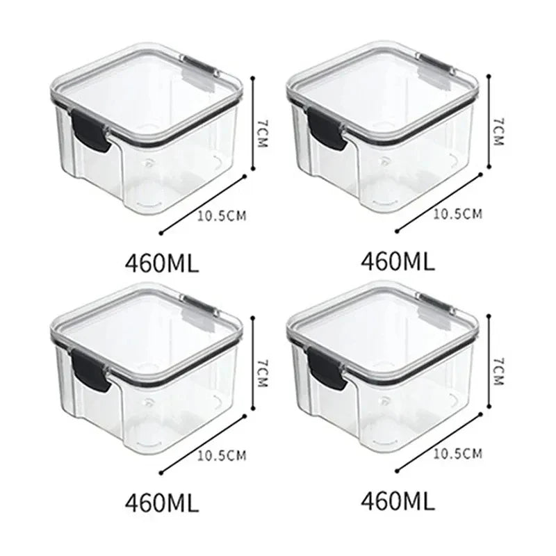 Boîte de rangement alimentaire hermétique de haute qualité, en plastique transparent, organisateur de cuisine, réservoir multifréquence empilable pour aliments secs