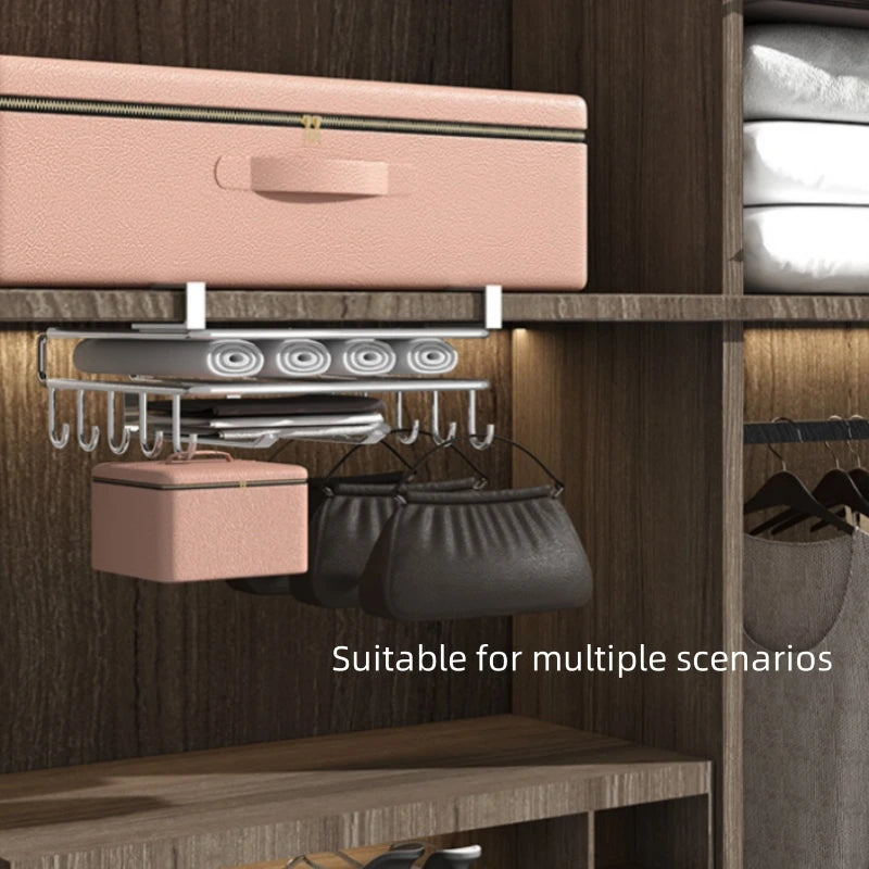Étagère de Rangement Suspendue en Acier Inoxydable - Porte-Essuie-Tout Ustensiles et Planche à Découper