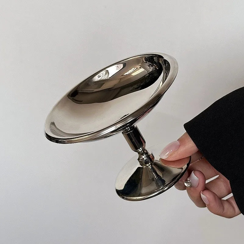 Assiette à dessert en acier inoxydable - Plateau pour gâteaux, glaces, fruits et collations avec présentation élégante