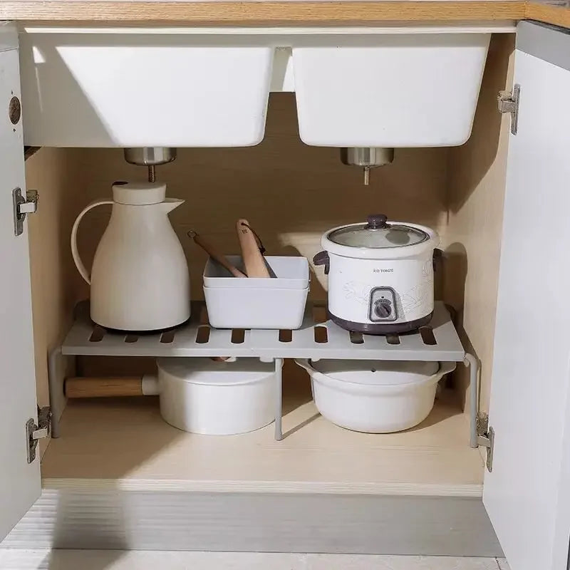 Étagère Pliante de Rangement pour Armoire Cuisine - Support Gain d'Espace Réutilisable Plastique