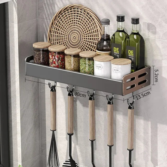 Nouveau support de rangement de cuisine, étagère à épices, support mural pour condiments, organisateur de cuisine multifonctionnel pour la maison.