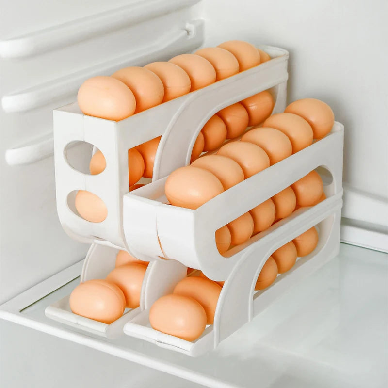 Dispositif de stockage automatique des œufs Boîte de rangement pour réfrigérateur domestique Boîte à œufs Peut contenir 30 œufs Support à œufs de haute qualité Cuisine
