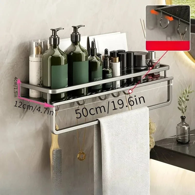 Étagère Murale Multifonctionnelle - Organisateur Rangement Cuisine Salle de Bain Électroplaqué