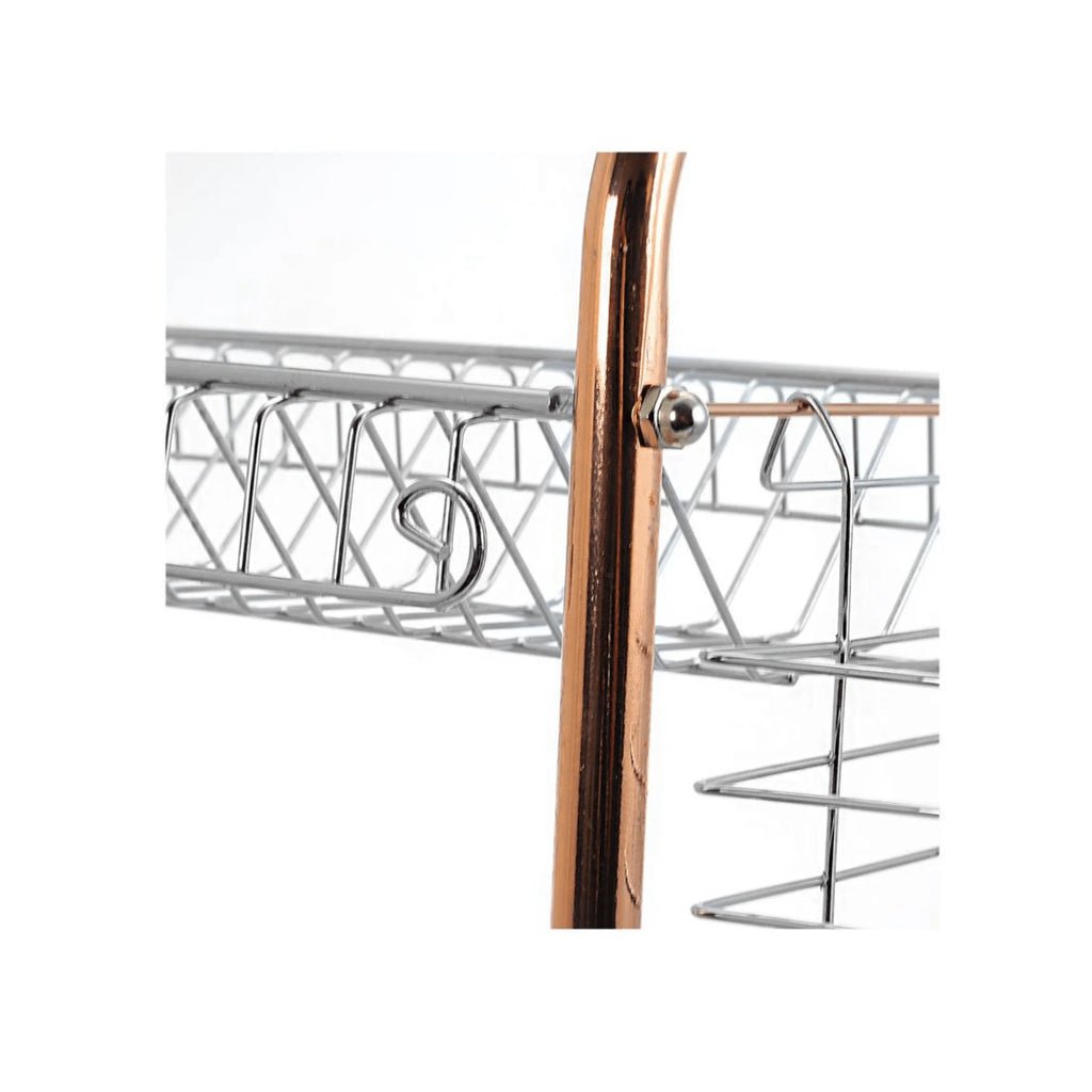 Égouttoir à vaisselle chromé en forme de R à 2 niveaux de 40 cm (16 pouces) pour le rangement de la cuisine