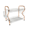 Égouttoir à vaisselle chromé en forme de R à 2 niveaux de 40 cm (16 pouces) pour le rangement de la cuisine