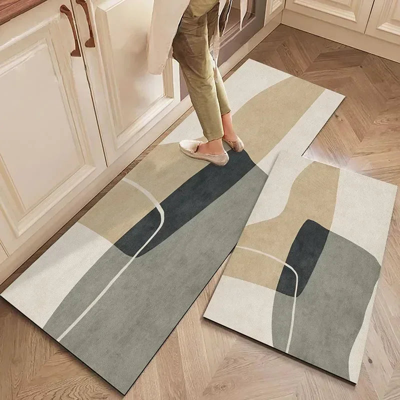 Tapis de Cuisine PVC Effet Cuir Grande Taille - Tapis Imperméable Résistant à l'Huile 180x280cm