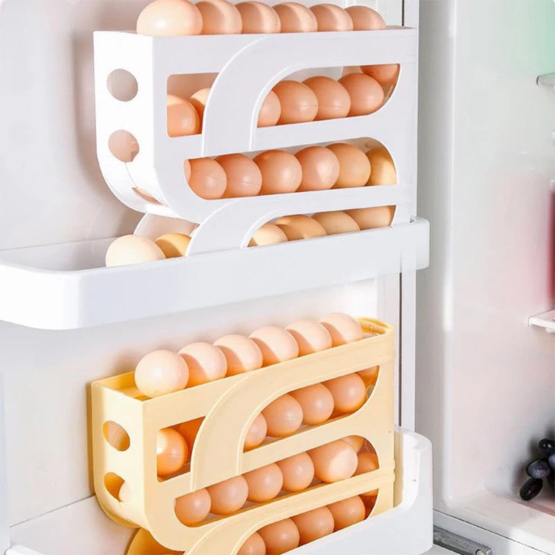 Dispositif de stockage automatique des œufs Boîte de rangement pour réfrigérateur domestique Boîte à œufs Peut contenir 30 œufs Support à œufs de haute qualité Cuisine