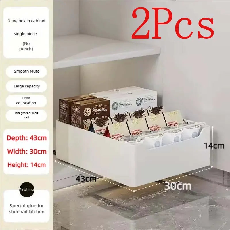 Tiroir Coulissant Extractible pour Placard de Cuisine – Étagère À Épices avec Rails, 20 Formats