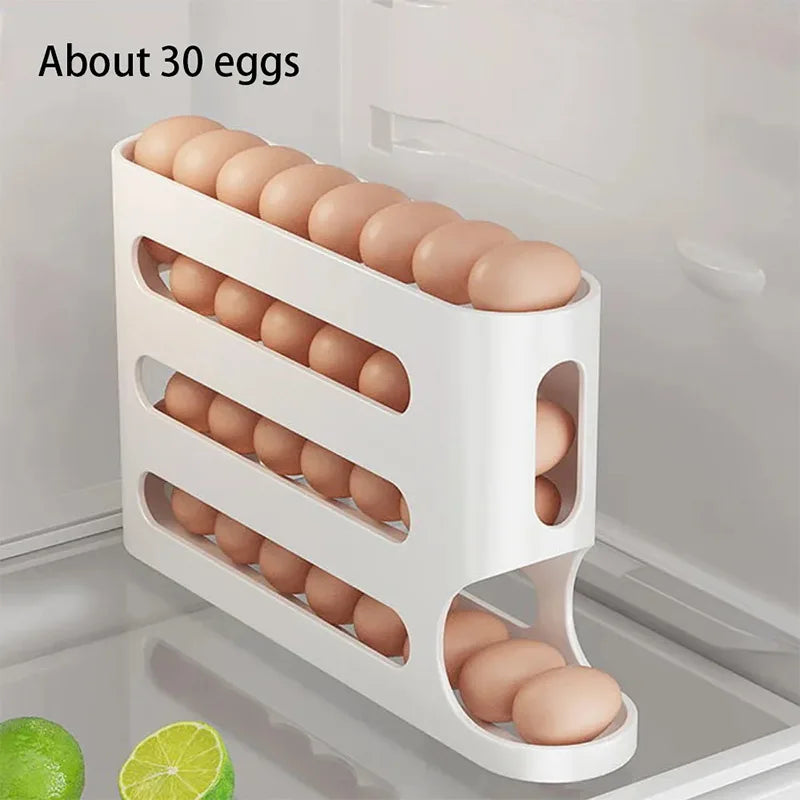 Dispositif de stockage automatique des œufs Boîte de rangement pour réfrigérateur domestique Boîte à œufs Peut contenir 30 œufs Support à œufs de haute qualité Cuisine