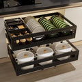 Panier Double Couche en Acier Inoxydable pour Armoire de Cuisine - Organisateur Coulissant XMSJ