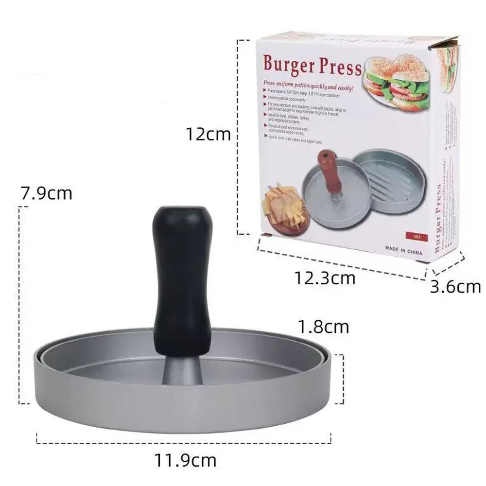 Presse à Hamburger en Aluminium - Outil pour Former des Galettes de Viande BBQ Grill