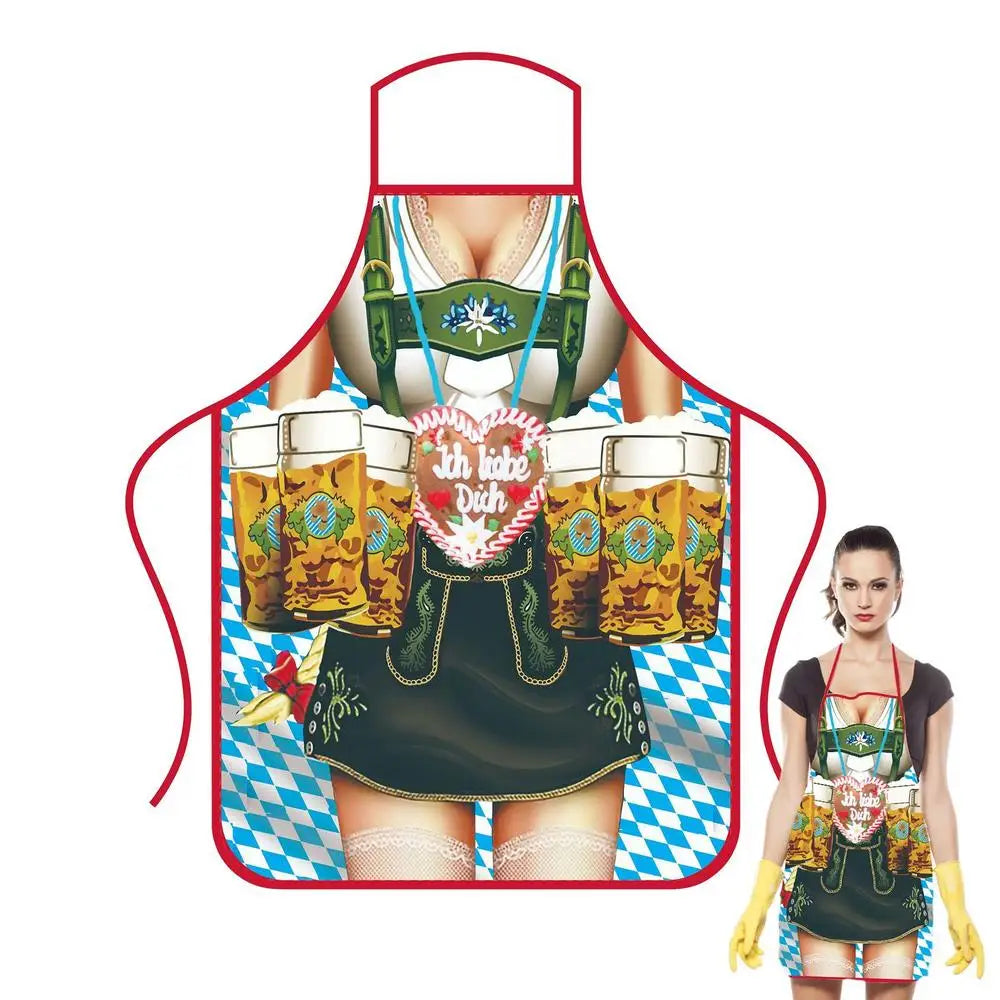 Tablier Humoristique Super Muscle - Tablier de Cuisine Amusant Oktoberfest pour Homme et Femme