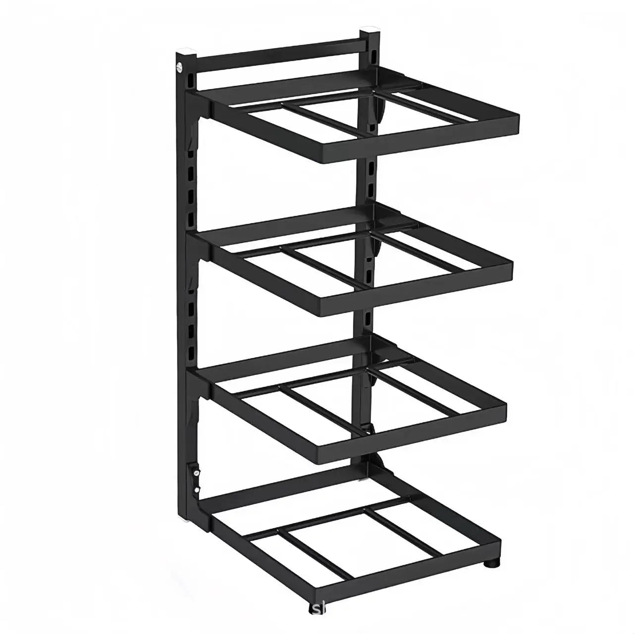 Support de Rangement Multicouche Réglable pour Casseroles - Organisateur Armoire Cuisine Noir