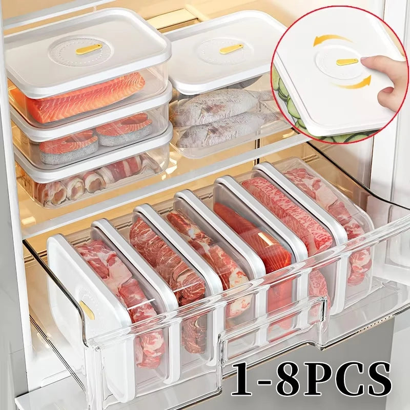 Boîte de conservation multifonctionnelle transparente et hermétique pour réfrigérateur, idéale pour le salami, le fromage et la charcuterie. Convient également pour la cuisine.