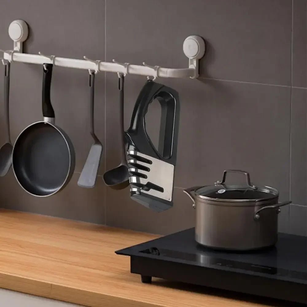 Aiguiseur de Couteaux 4 Segments en Acier Inoxydable - Base Antidérapante Portable - Cuisine Chez Nadine