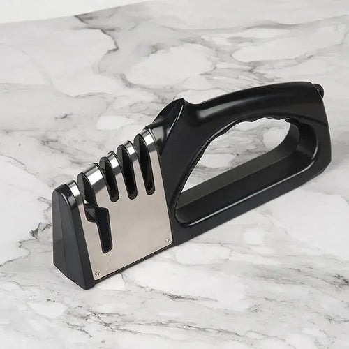 Aiguiseur de Couteaux 4 Segments en Acier Inoxydable - Base Antidérapante Portable - Cuisine Chez Nadine